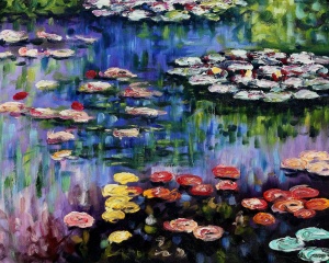 Water garden painting, Claude Monet